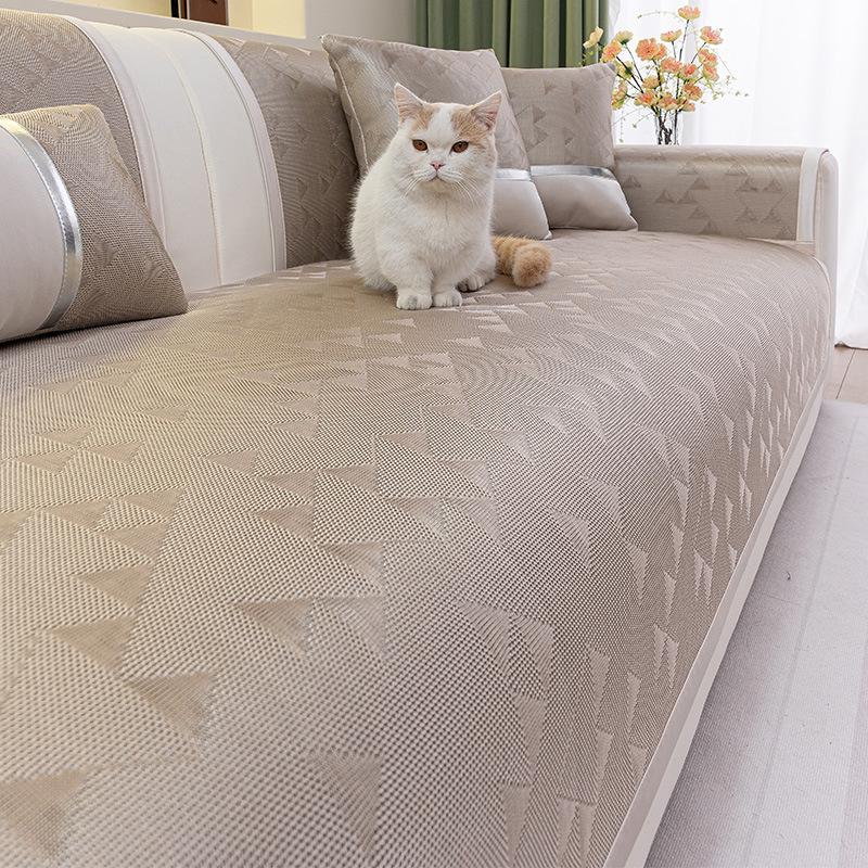 Summer Sofa Cushion  New Ice Silk Cool Sofa Seat Cushion Fixed Non-Slip Cold Sofa Cover Cloth Towel