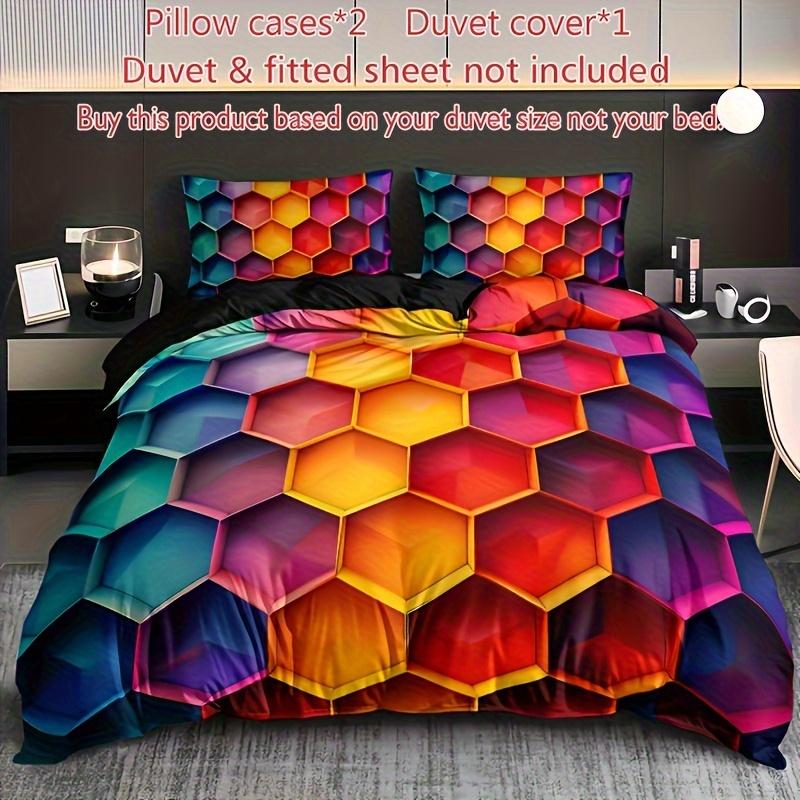 Duvet Cover Set King Size Plaid Grid Pattern Geometric Checkered El Luxury Soft Bedding Set Comforter Cover