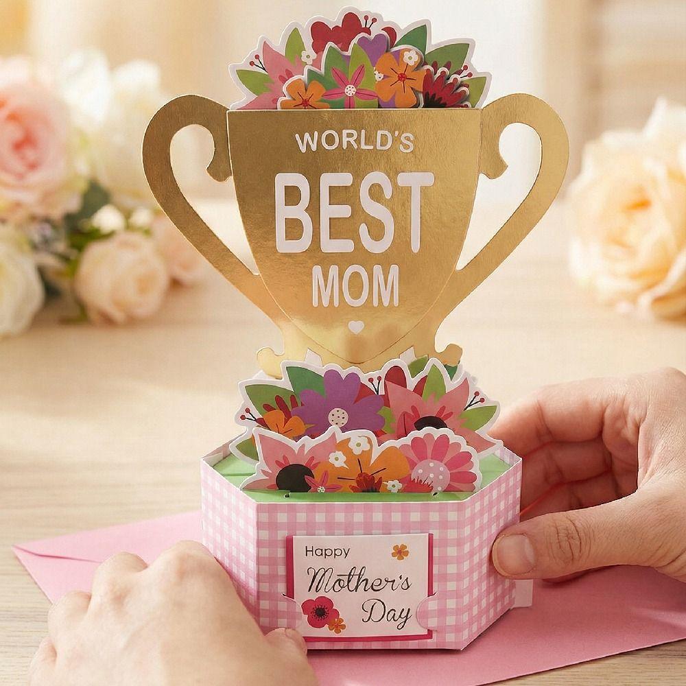 with Envelope Mother's Day Greeting Card Romantic Thank You Card  Festival Decoration