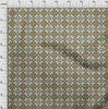 oneOone Cotton Flex Dark Olive Green Fabric Floral & Tiles Moroccan Fabric For Sewing Printed Craft Fabric By The Meter 40 Inch