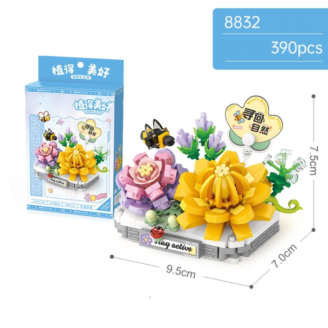 

Строительные блоки Мими, маленькие частицы, имитация цветка, растения, цветка, образовательная модель, детская игрушка в подарок