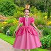 Formemory Princess Peach Dress, Kids' Princess Cosplay Dress, Princess Outfit, Costume, Recital Dress, Kids Dress, Crown, Gloves, Magic Wand,