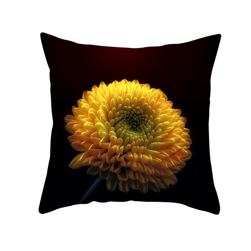 Black Rose Peach Skin Pillow Cover Car Pillow Cover Sofa Cushion Cover for Home Use