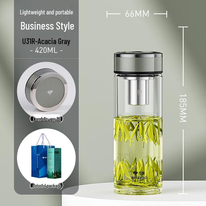 Wànxiàng Portable Borosilicate Glass Tea Cup with Lid