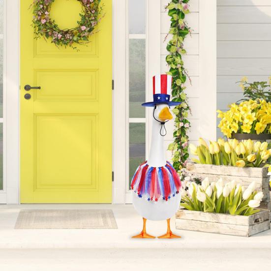 1 Set Lawn Goose Outfits Halloween Christmas Easter Independence Day Valentine's Day Festival Outdoor Yard Paty Goose Statue