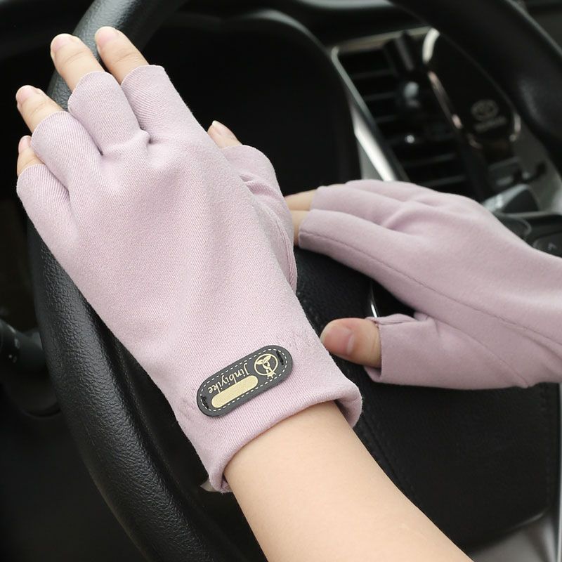 

Женские зимние перчатки без пальцев с открытыми пальцами, теплые флисовые, тонкие студенческие для письма, с прорезями для пяти пальцев, Heattech, мужские перчатки без пальцев Bean paste color One size