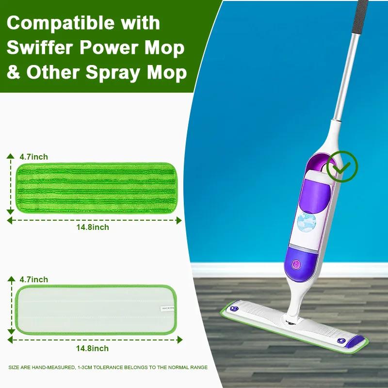 Mop Pads for Swiffer PowerMop Reusable Microfiber Power Mop Pad Washable Refill Cloths for Multi-Surface