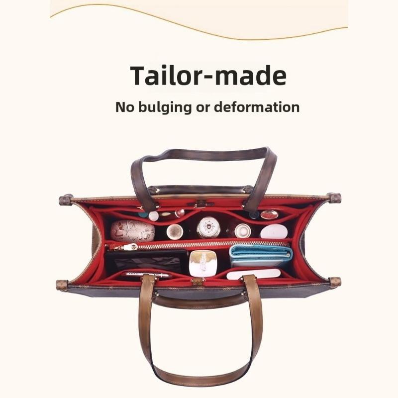 Large Capacity Tote Bag Organizer Makeup Storage Felt Insert Bag Organizer Custom Size Insert Bags for Toiletries Accessories