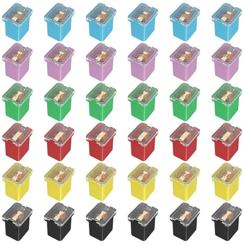 Automotive Fuse Box Shaped Fuses Assortment Kit(20A, 30A, 40A, 50A, 60A, 80A) 36Pcs Low Profile Box Square