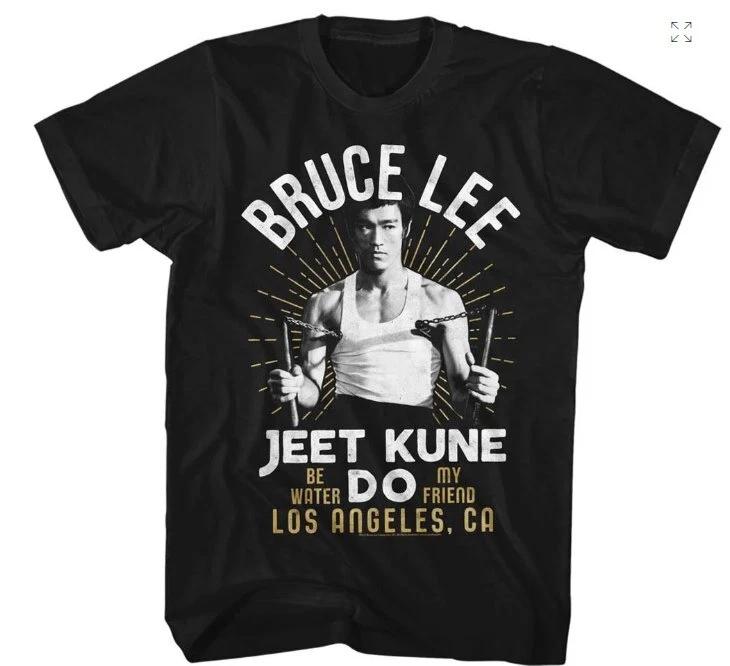 Bruce Lee White Gold Adult Shortsleeve Tshirt S