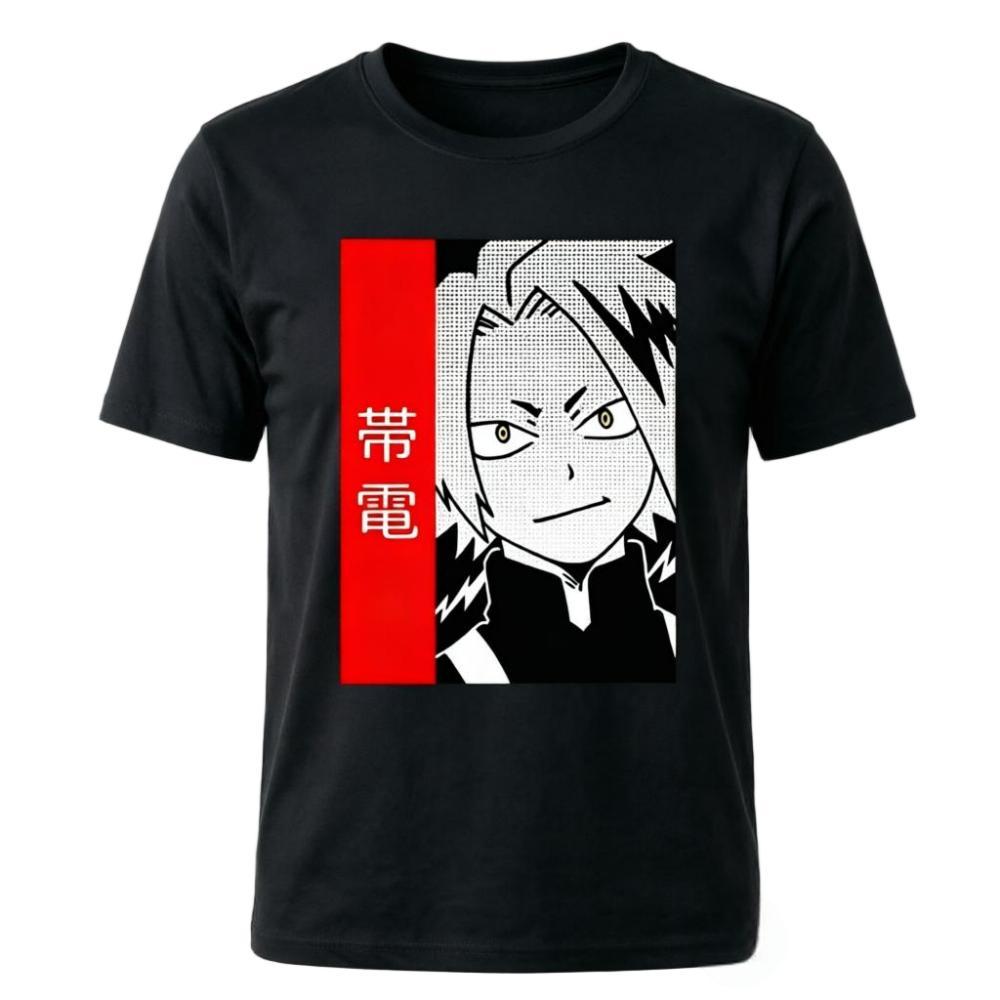 Denki Kaminari Anime Print Black T-Shirt