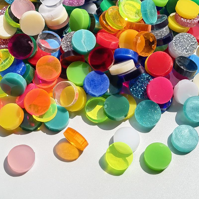 200g Bunte Runde Acryl-Mosaiksteine für DIY-Kunstprojekte