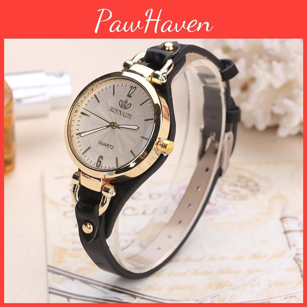 Watch Trendy Quartz Womens Slim Leather Strap Solid Color Perfect Fashion Gift