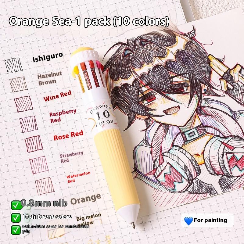 28 Barevná kuličková pera 0,8 mm Měkký úchop Stiskací Vícebarevné psací pero Pro kreslení Školní potřeby Papírnictví