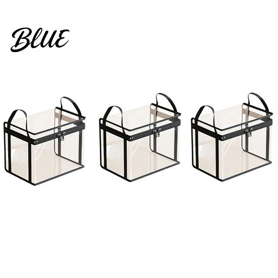 Kids Toy Storage Box Transparent Clothes Bag with Sturdy Handles Durable Plastic Visibility Bin Book Organizer Moisture-proof Toys Container