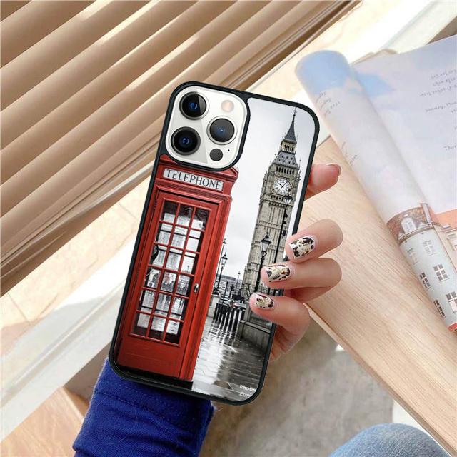 Famous London Landmarks Street Sign Phone Case Cover For iPhone 17 Air 15 16 Pro Max 14 13 12 11 Pro Max Plus