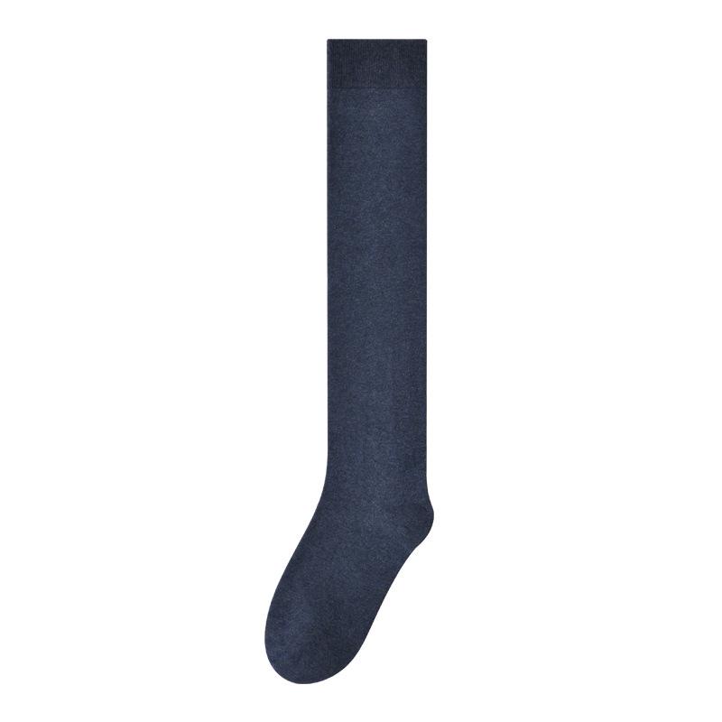 Japanese JK Women's Long Over-the-Knee Pure Cotton Stockings for Spring, Autumn, and Winter - Black, Slim-Fit, Elegant.