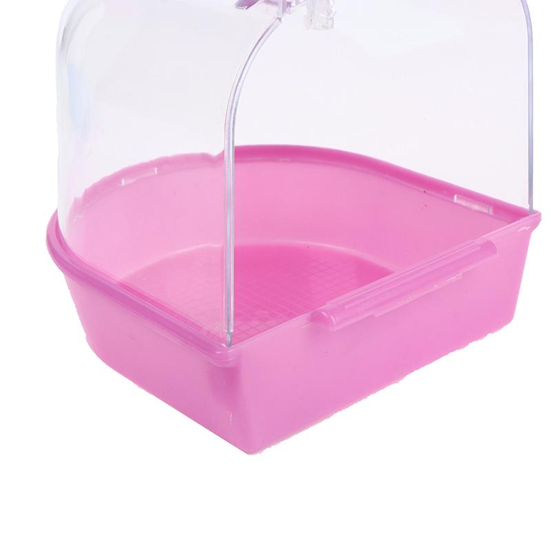 1Pc Plastic Bird Water Bath Box Parrot Hanging Bird Bath Cage Bathtub Bird Bath