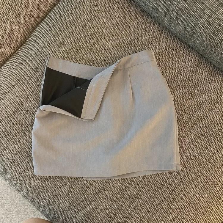 Summer Lace-Up A-Line Skirt with Irregular Slit