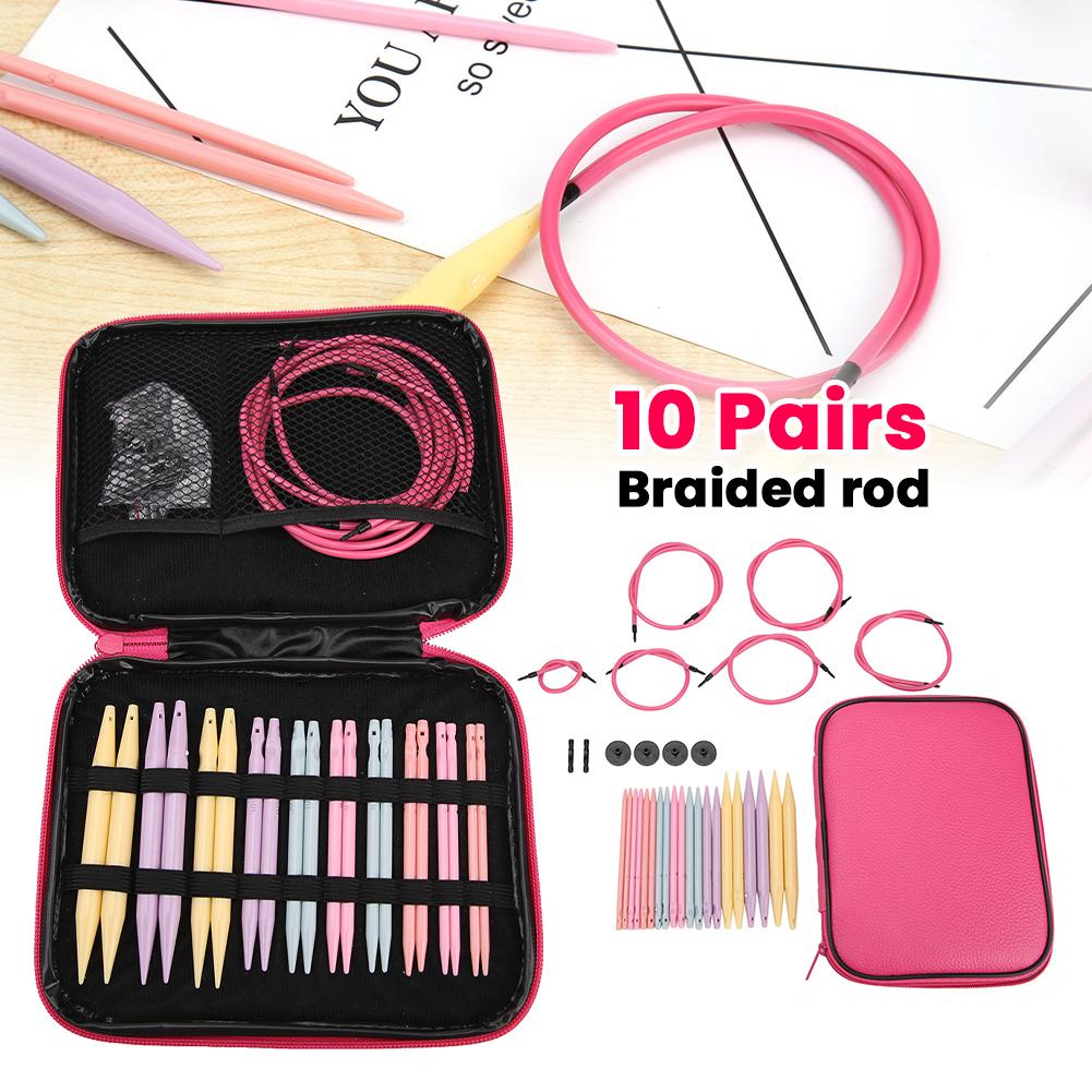 

10 Pairs ABS Plastic Change Sewing Needles Head Circular Knitting Needle Ring Crochet Hooks Set Hot Sale Crochet Hook China Mainland