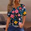 Maglietta da Donna Stampa Bottoni Manica Corta Quotidiano Weekend Moda Basic Scollo a V Regolare Top