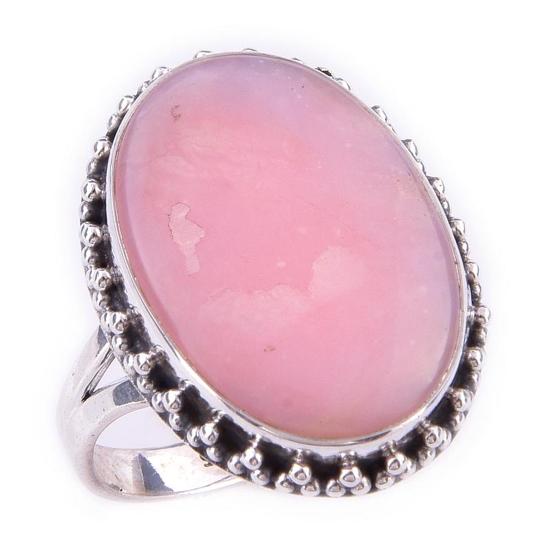 Natural Pink Opal Gemstone Handmade 925 Solid Sterling Silver Ring Size 10 l5U49