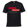 Minimalistisches kurzärmeliges T-Shirt mit abstraktem roten Streifen