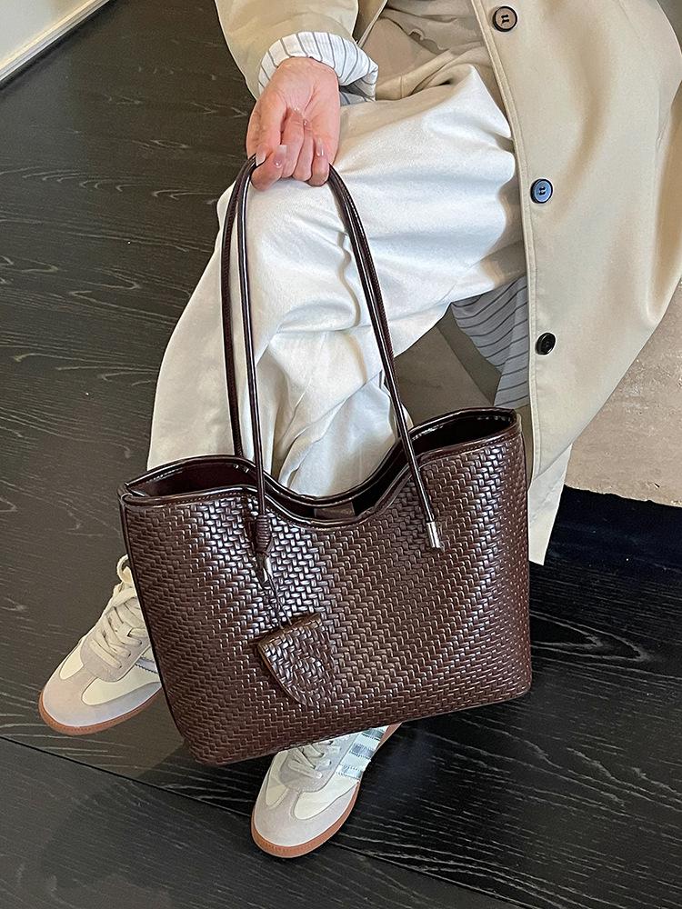 Woven Women's Large Tote Bag - 2026 Style, High-Capacity Casual Work Shoulder Bag