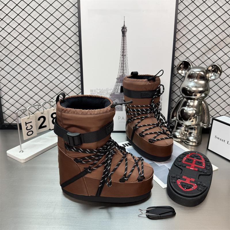 Winter runde Spitze Schnürung warm Mondstiefel achte Generation Nagelkrallensohle eisverhindern Damenstiefel Schneestiefel