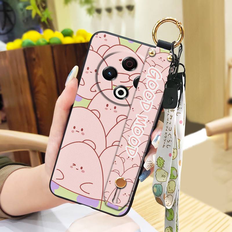 Lanyard Back Cover Phone Case For Tecno Spark30 4G/KL6 Phone Holder Dirt-resistant Anti-dust Fashion Design Durable Cute