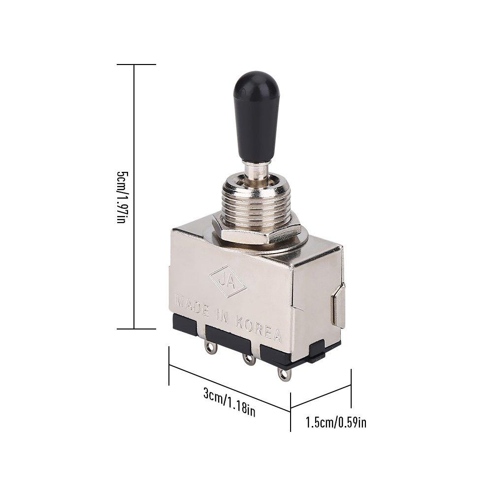Guitar Three Way Switch, 3 Way Toggle Switch Pickup Selector Switch Compatible for LP Electric Guitar Switchcraft 3 Way Toggle Switch