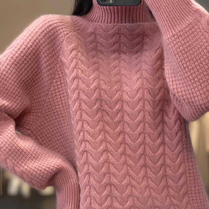 Fashion Turtleneck Sweater Women Autumn Winter Pullover Jumper Pull Streetwear Casual Knitted