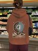 European and American Women's Kangaroo Pocket Fleece-Lined Hoodie with Stars Print - Autumn/Winter Collection