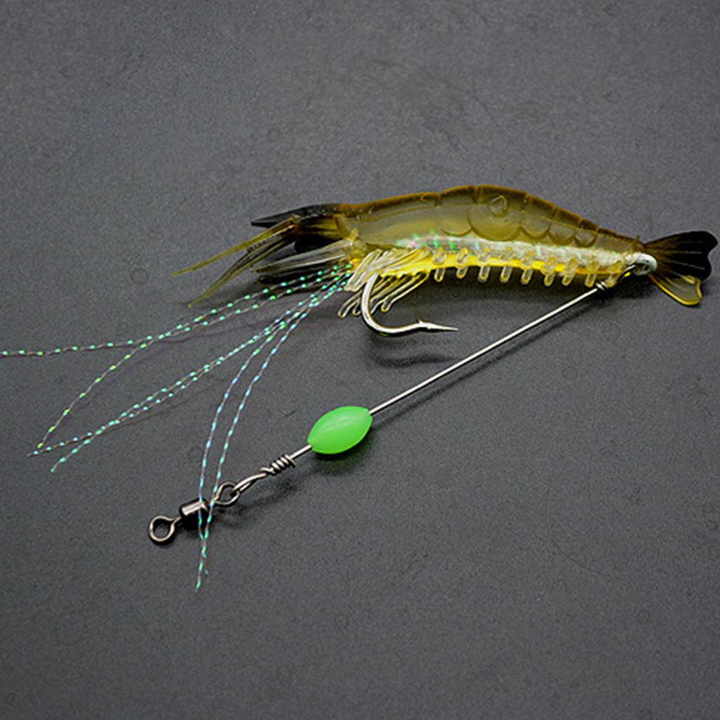 Shrimp Bait Luminous Fishing Lure Fishing Bait with Hooks Beads Fishing Tackles for Bream Bass Flathead Whiting