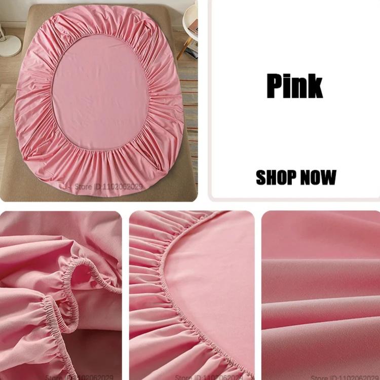 Fitted Sheet with Elastic Bands Non Slip Adjustable Mattress Covers for Single Double King Queen Bed
