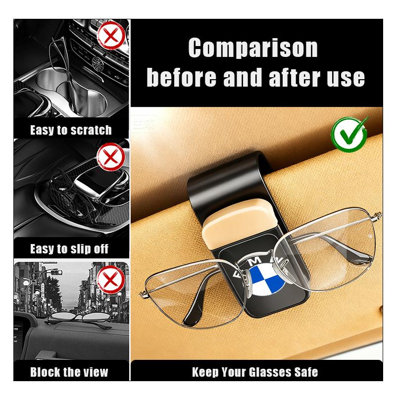 Car Sun Visor Glasses Holder Card Ticket Stainless Storage Clip For BMW M3 M5 X3 E93 F10 F20 F30 F40 F15 F25 F26 F31 F49 F86