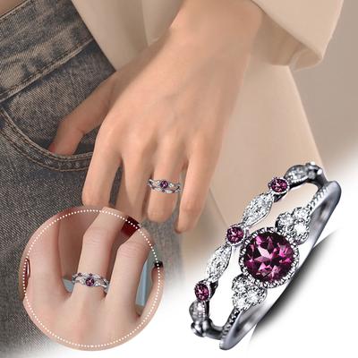 Stone Crystal Rings Ladies Rings Zircon Ladies Rings Two Piece Micro Set Rings