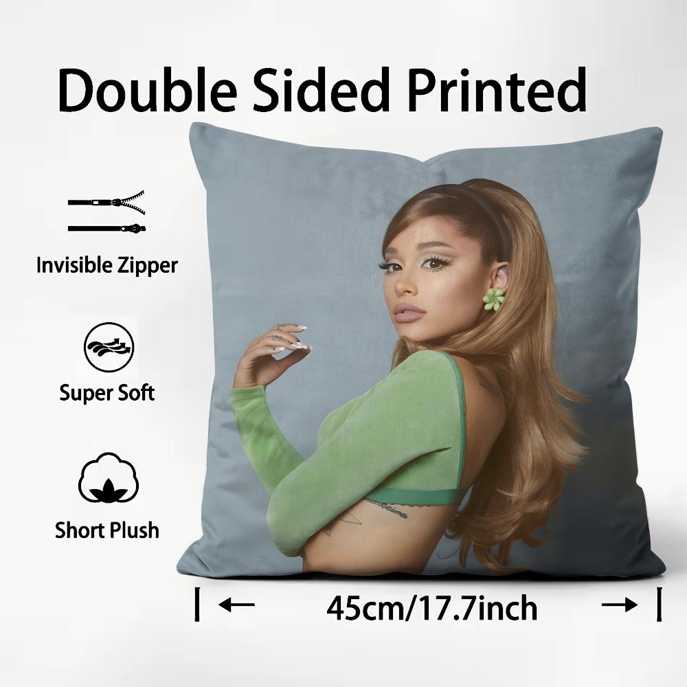 AAriana GrandeE Singer Cushion Cover Plush Fabric Soft DoubleSided Printed Sofa Warm Winter Home Child Gift Pillow Case