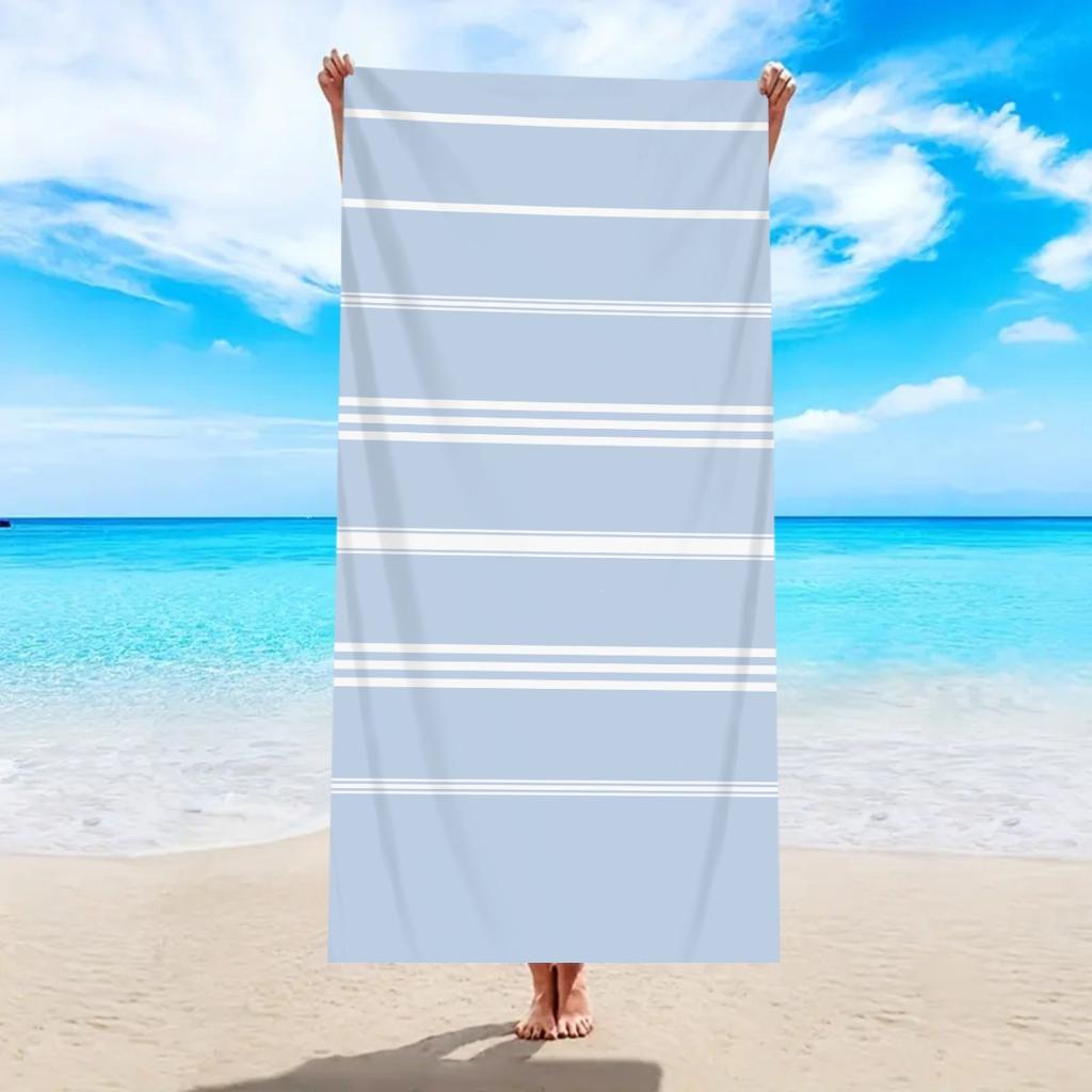 Striped Beach Towel Microfiber Quick-Drying Absorbent Beach Towel Striped Beach Towel