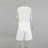 European & American Design Cotton Linen Suit: Women's Summer Casual Sleeveless Vest & Shorts Set