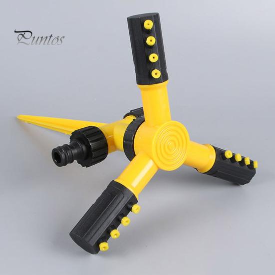 Lawn Sprinkler with Stake 3 Arm Design Large Area Coverage Adjustable 360-Degree Rotating Garden Yard Water Sprinkler