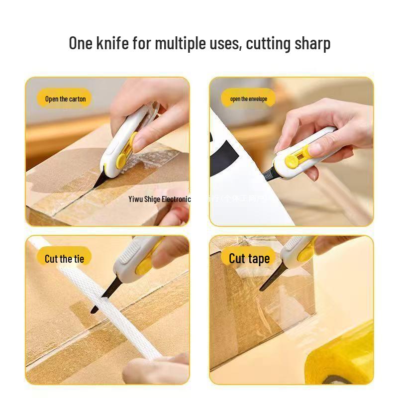 Magnetic Snap-off Utility Knife & Mini Letter Opener - Automatic Retract Plastic Unboxing Tool