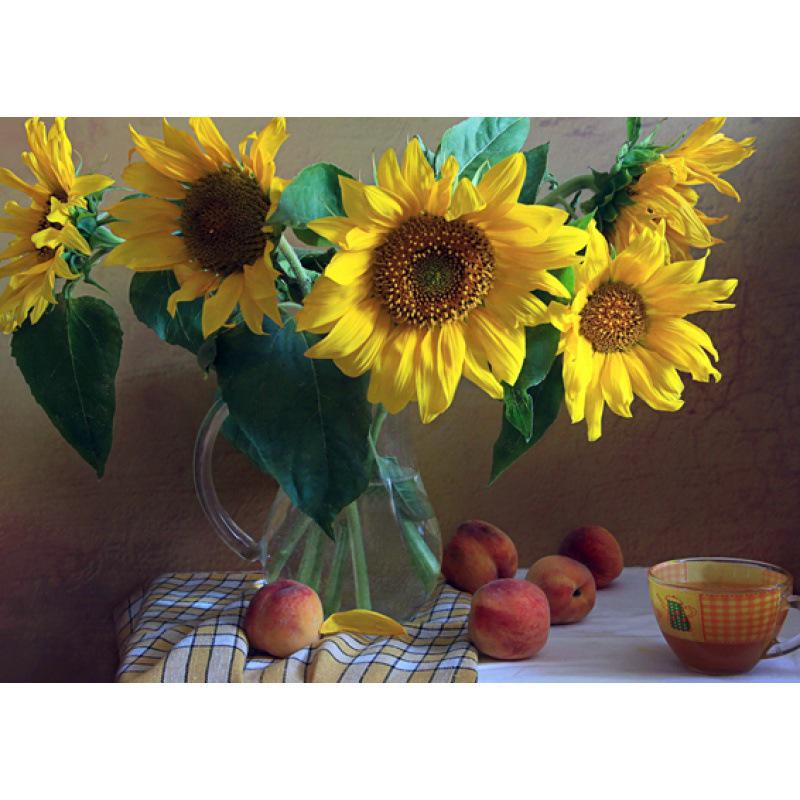 Framed Still Life Oil Painting Poster - Decorative Wall Mural with Kraft Paper