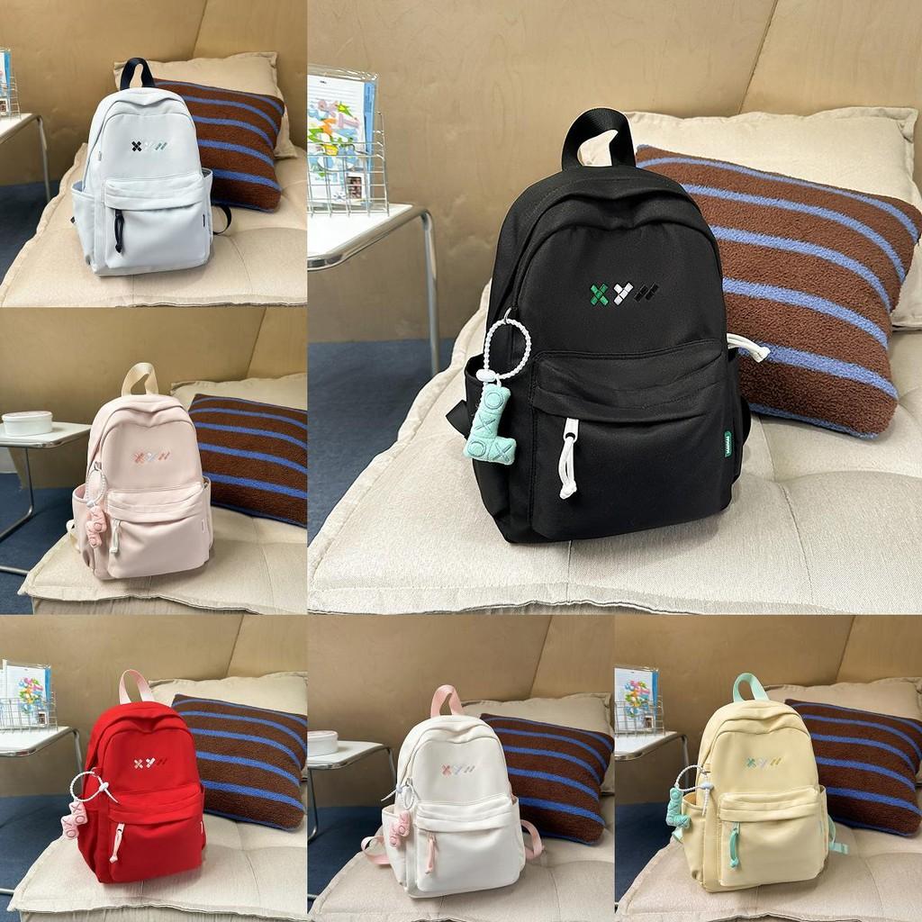 School Solid Color Bag Backpack Large Capacity Middle Schoolers Gift Unisex