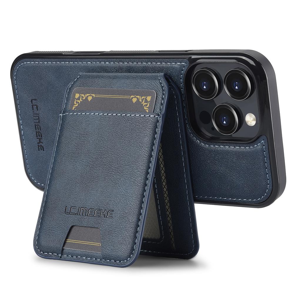LC.IMEEKE L3 For iPhone 16 Pro Max Magnetic Case Detachable Card Holder Leather+TPU Mobile Cover