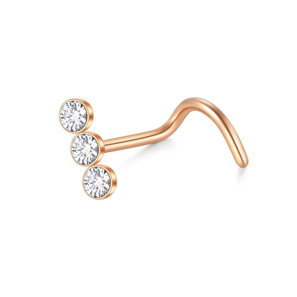Geometric Zircon Nose Screw Studs Opal Nostril  Goth   Daily