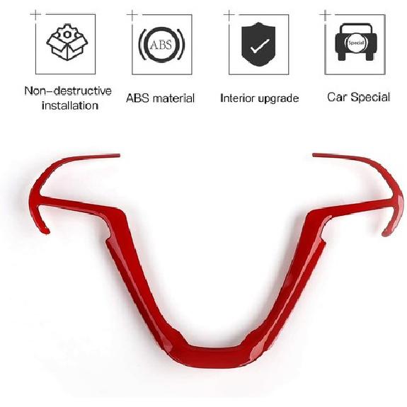 Steering Wheel Trim Cover Interior Decor for 14-20 Jeep Cherokee Grand Cherokee