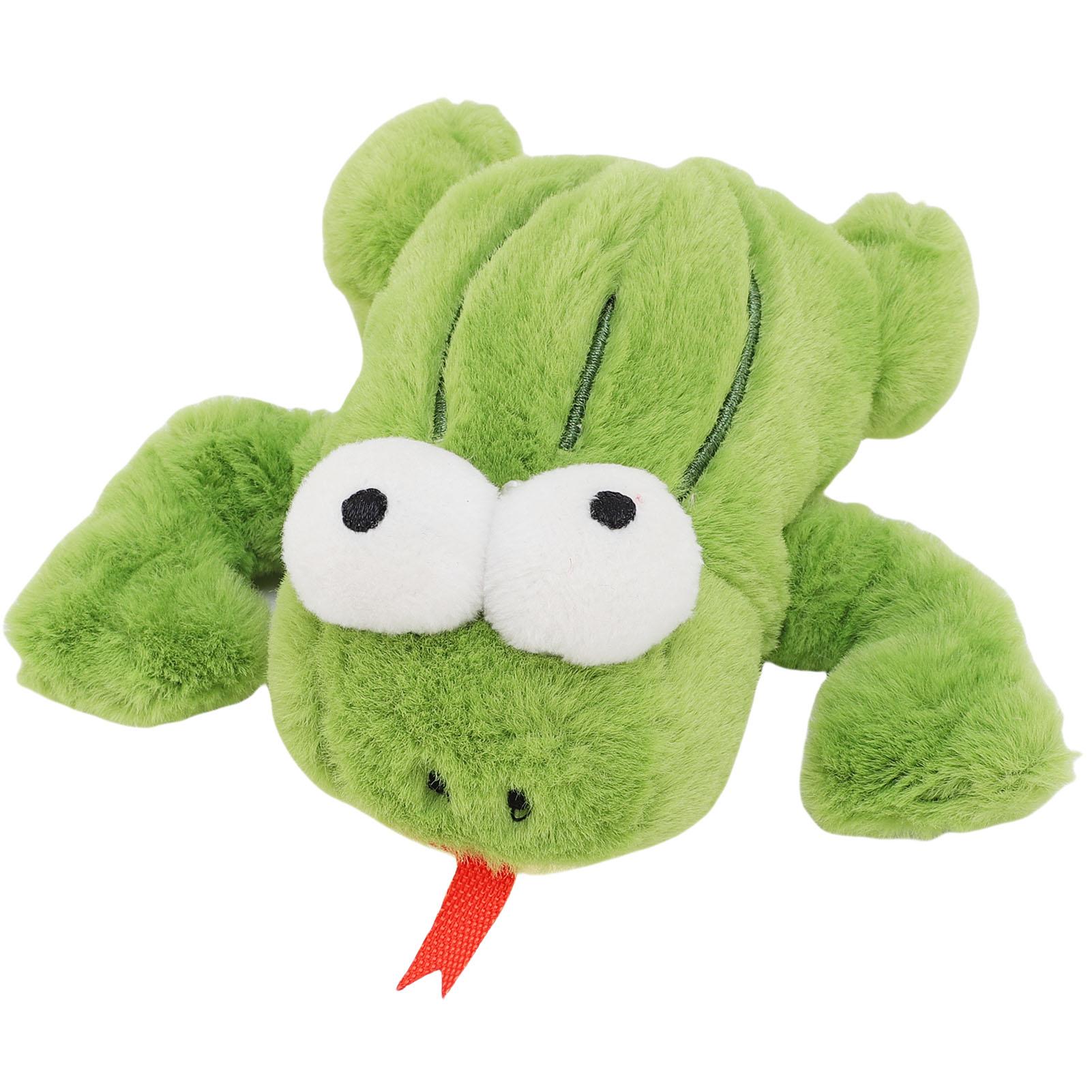 

Interactive Plush Squeaky Cat Toy with Bird Sound Soft Electric Frog Touch Activated Kitten Plush Toy for Indoor Outdoor