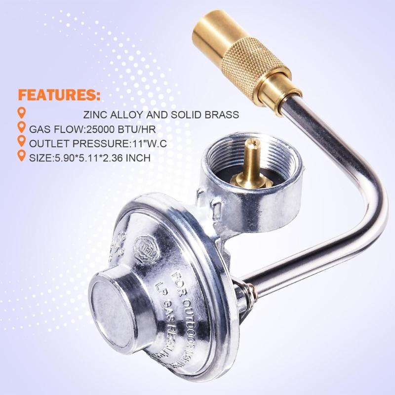 Universal Propanes Regulator Low Pressures Gas Regulator For Outdoor Camp Stove With Stable Pressures Output