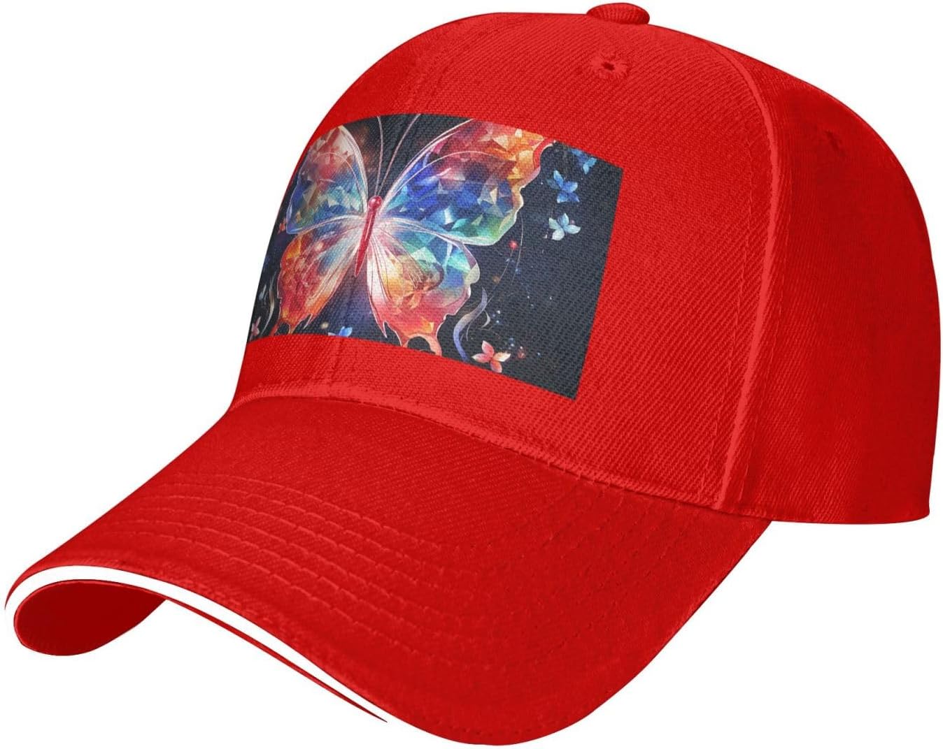 

Watercolor Butterfly Baseball Cap Polyester Outdoor Adjustable Sun Protection Casual Dad Hat One Size